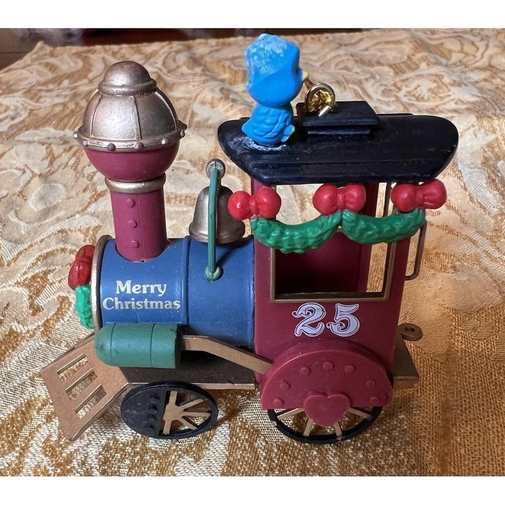 Vtg 1997 Lustre Fame Christmas Train Ornament Bluebird Engine 25